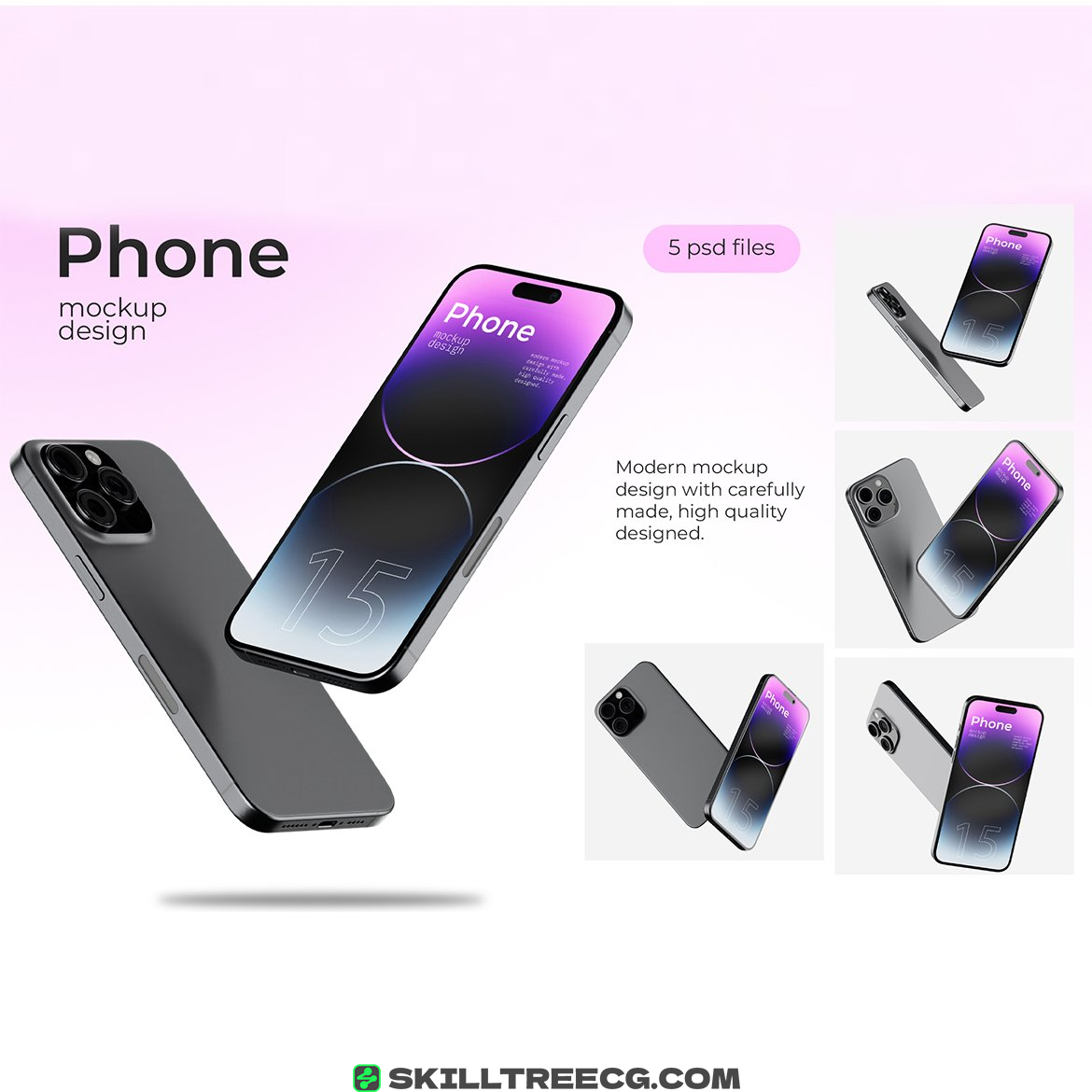 图片[2]-Photorealistic iPhone 14 Pro PSD Mockup Pack（424247）-技能树
